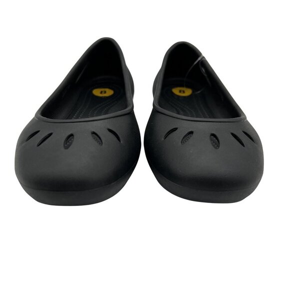 Crocs NEW Womens 8 Kelli Black Ballet Flat Shoes Slip On Comfort Loafer Office - Picture 6 of 11